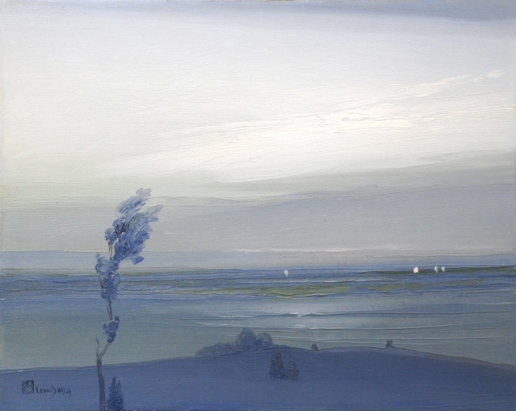 "Across the Hudson (single tree to left)" by Leon Dabo
