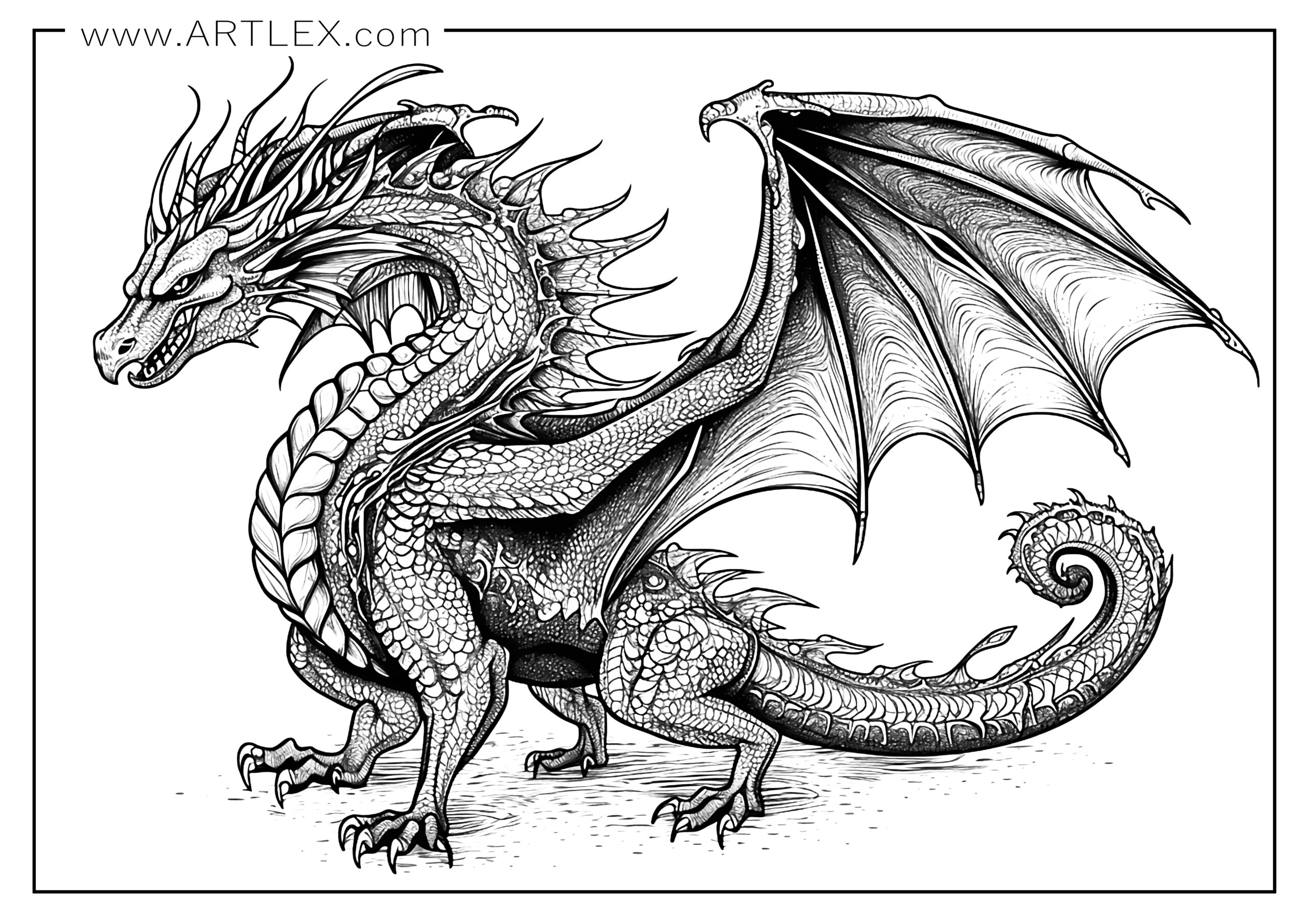 10 Free Dragon Coloring Pages (Free + Printable) Artlex