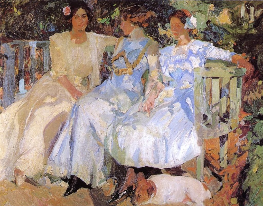 "My Wife and Daughters in the Garden" by Joaquín Sorolla