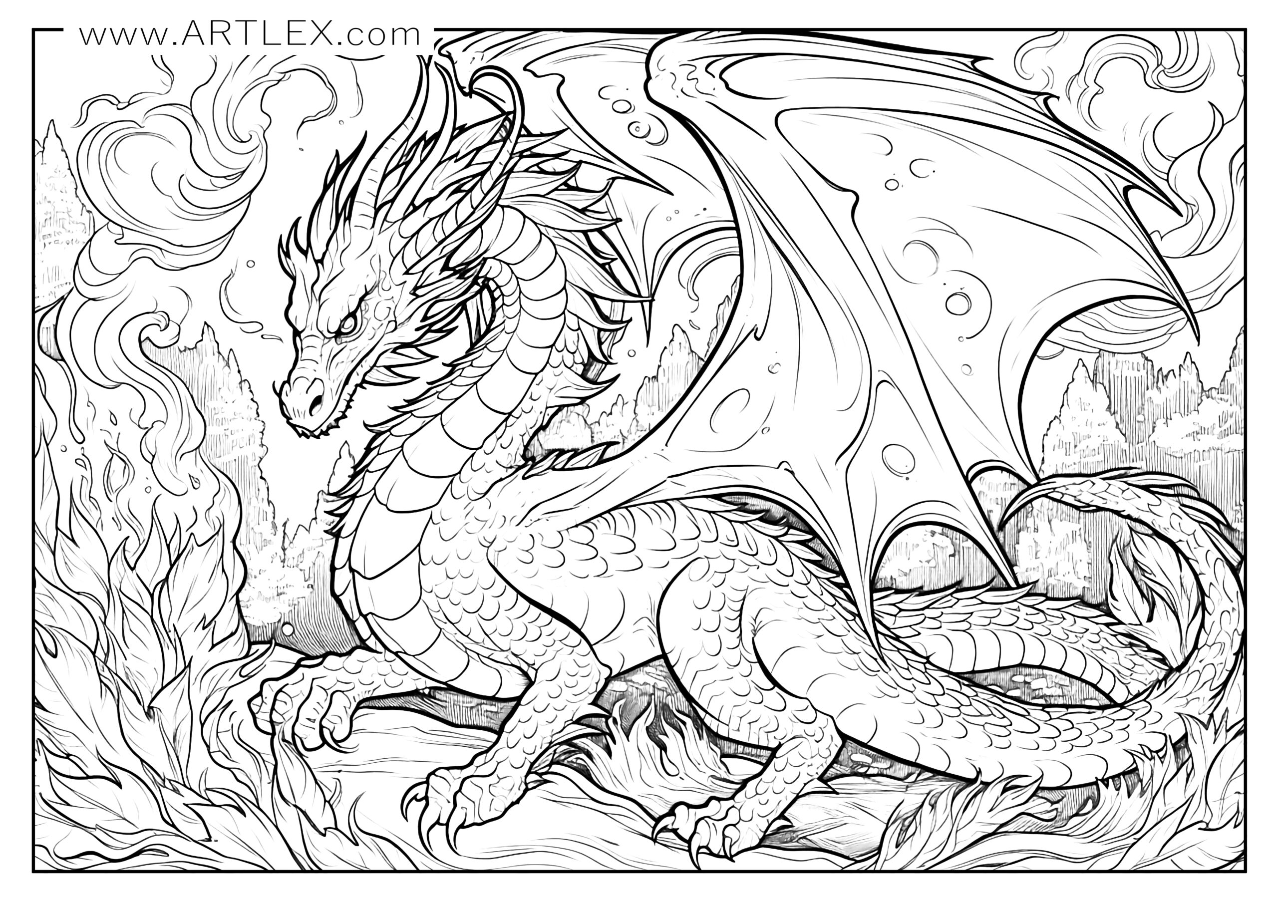 Free Dragon Mandala Coloring Pages