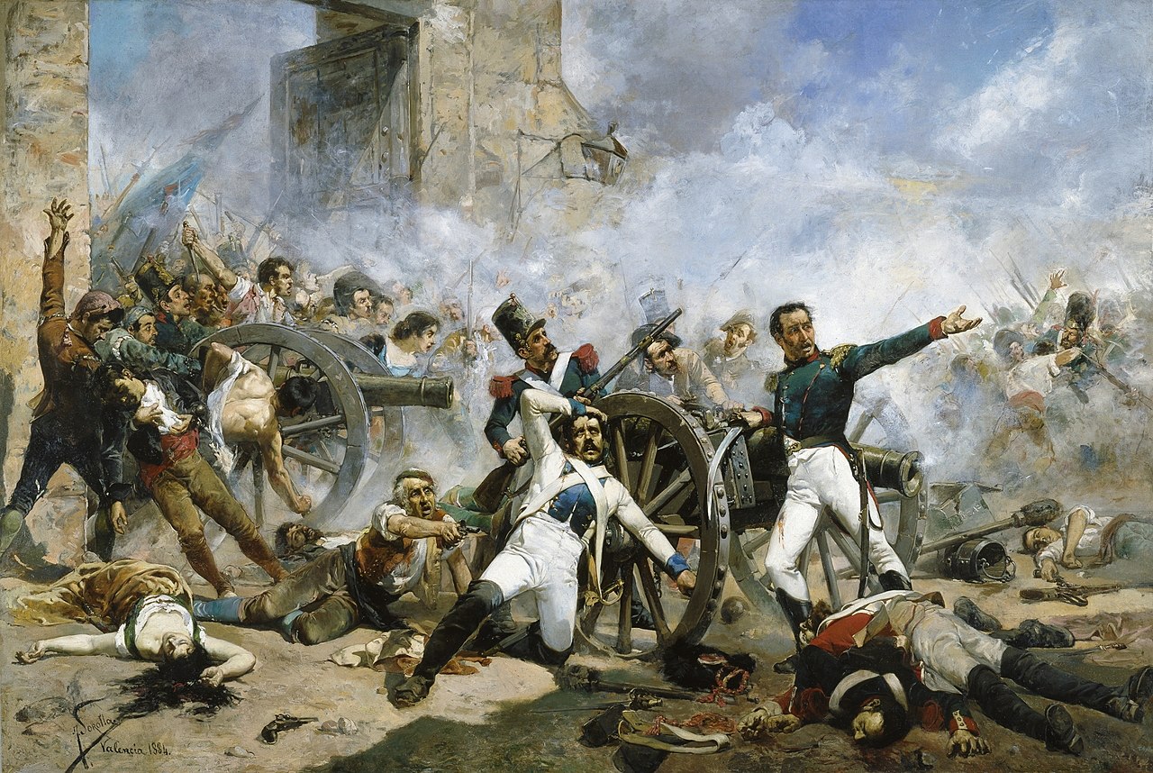 "The death of Pedro Velarde y Santillán during the defence of the Monteleon Artillery Barracks" by Joaquín Sorolla