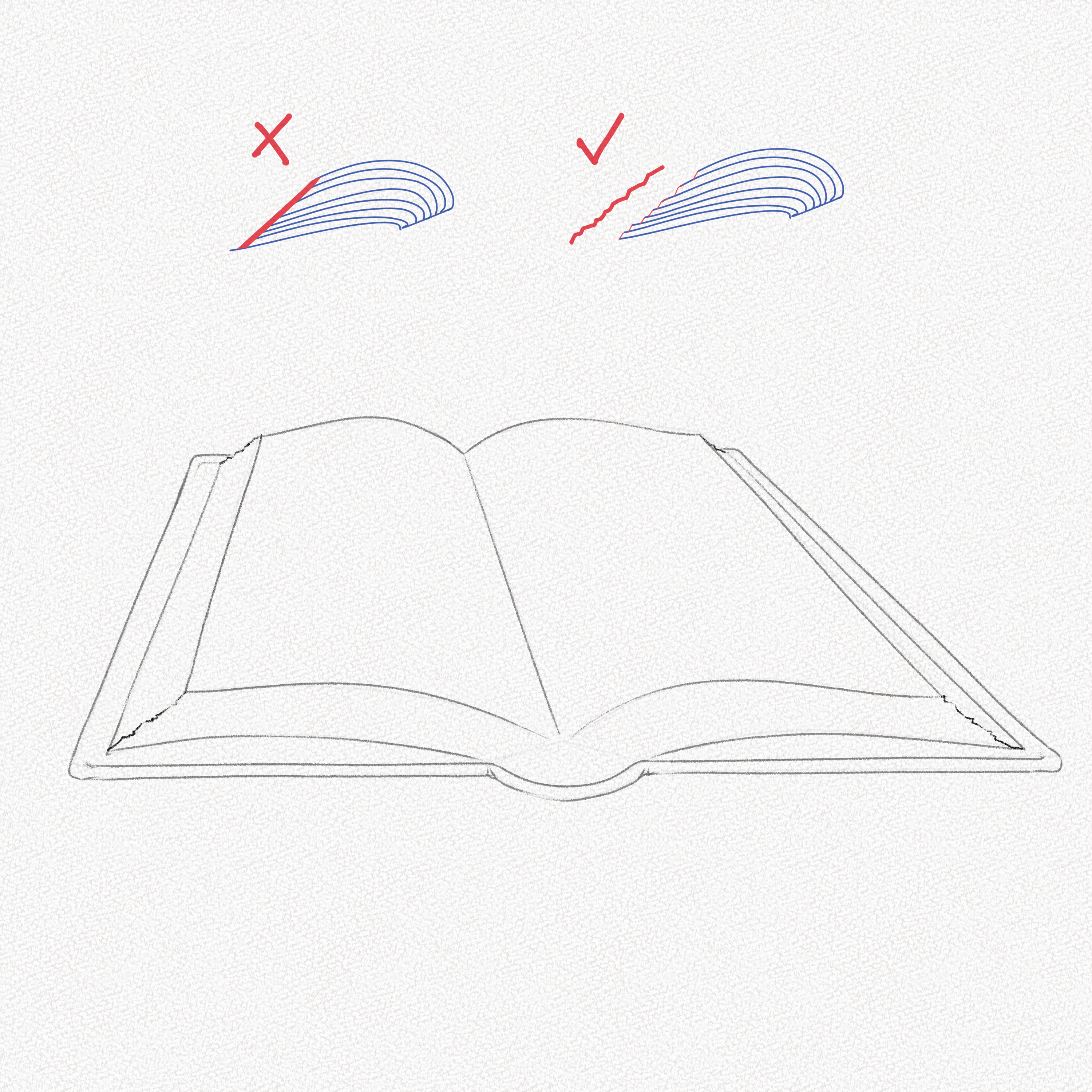 How to Draw a Book Sketch: Step by Step Open Book Outline Drawing