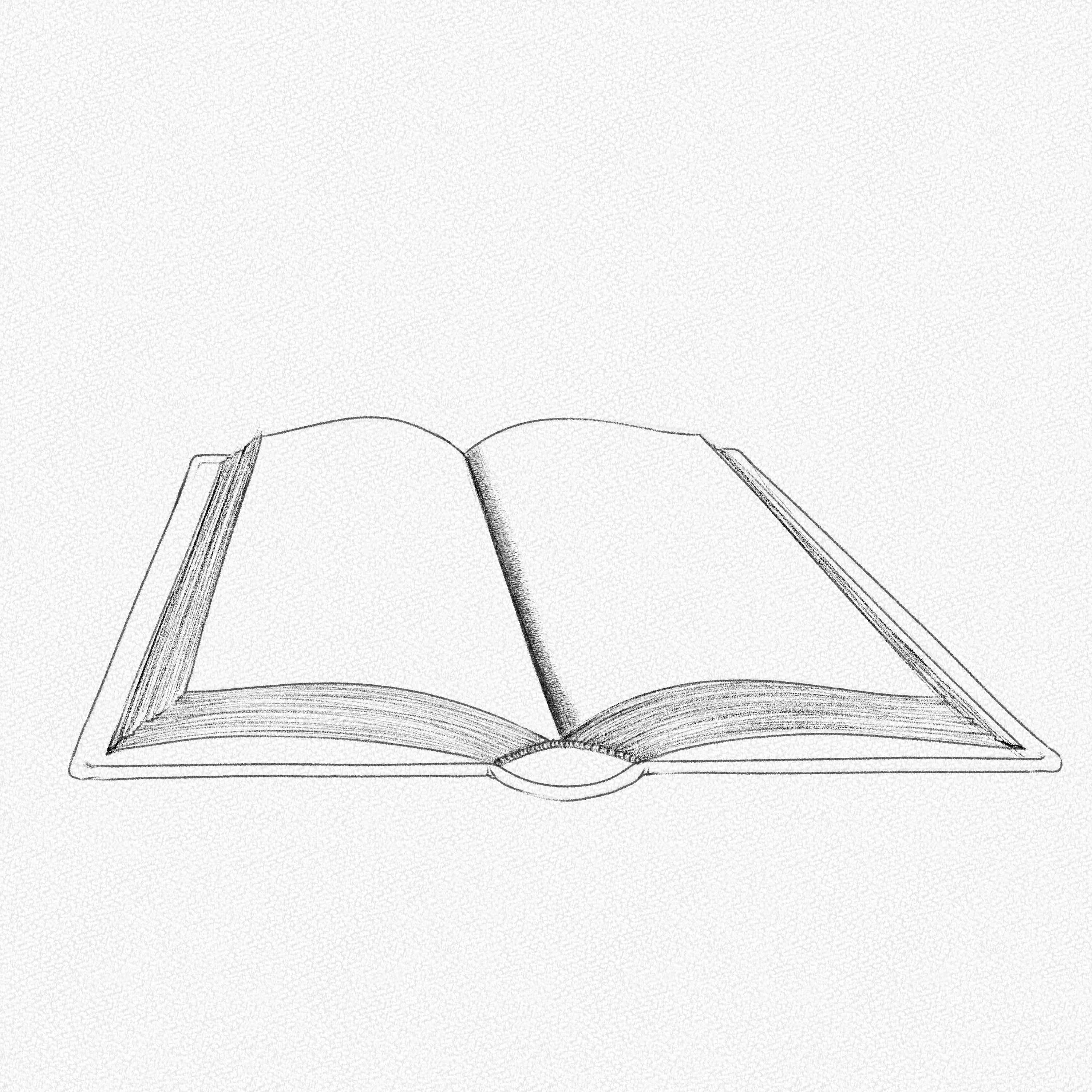 How to Draw a Book Sketch: Step by Step Open Book Outline Drawing