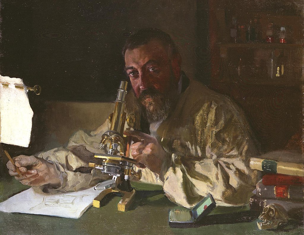 "Portrait of Dr Simarro at the microscope" by Joaquín Sorolla