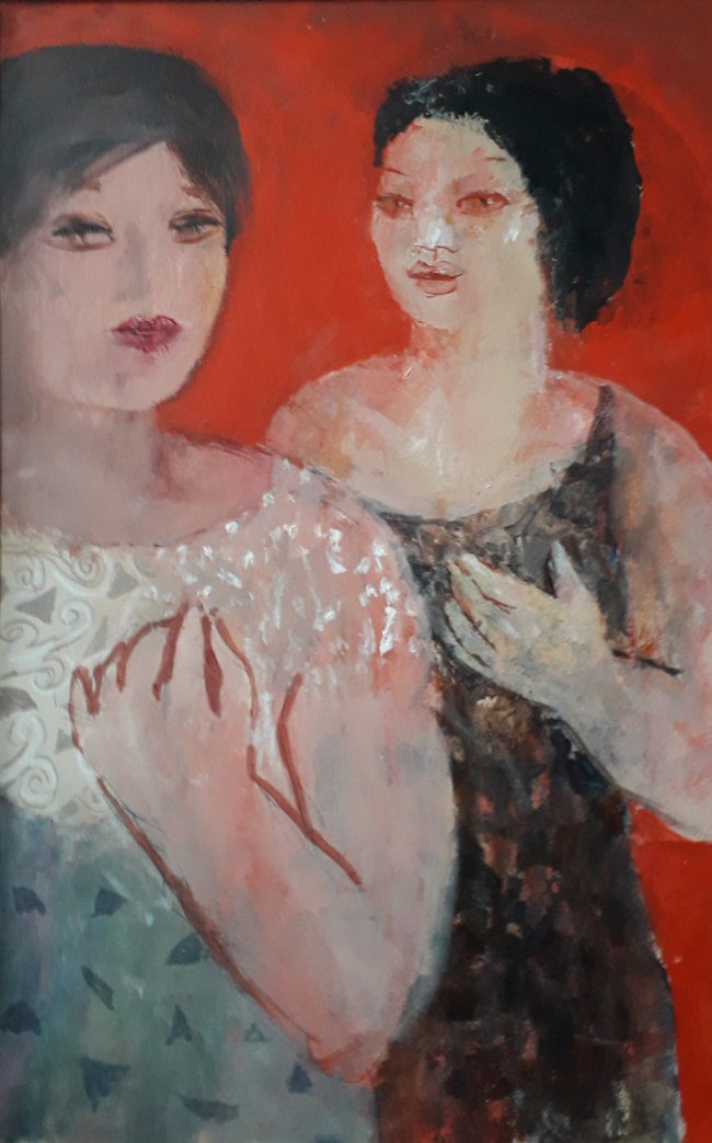 "Two Women in a Red Room" by Richard Sorrell