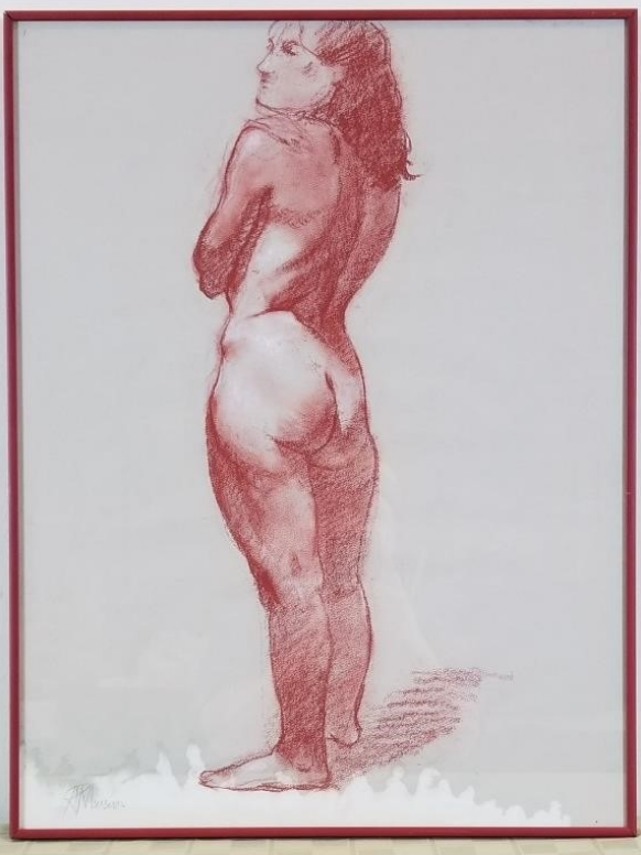 "Framed Drawing Of A Female Nude" by Ron Mosma