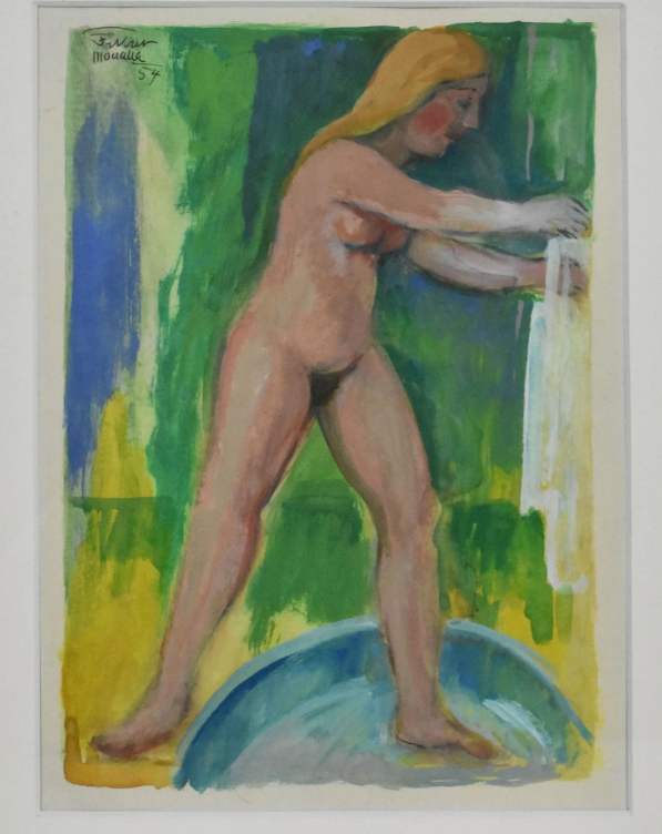 "Nude Bather (La Toillette)" by Fikret Mouallâ