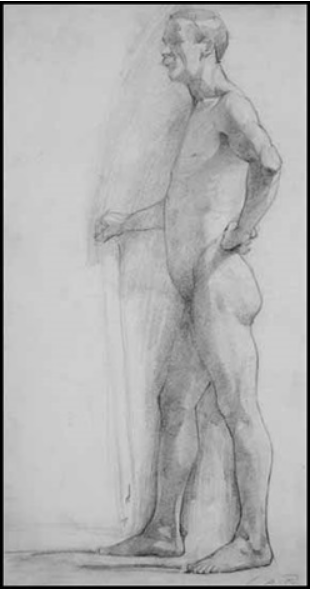 "Academic study of male nude" by George Agnew Reid