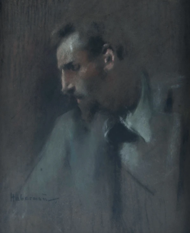 "Profile Portrait of a Young Man" by Hugo von Habermann