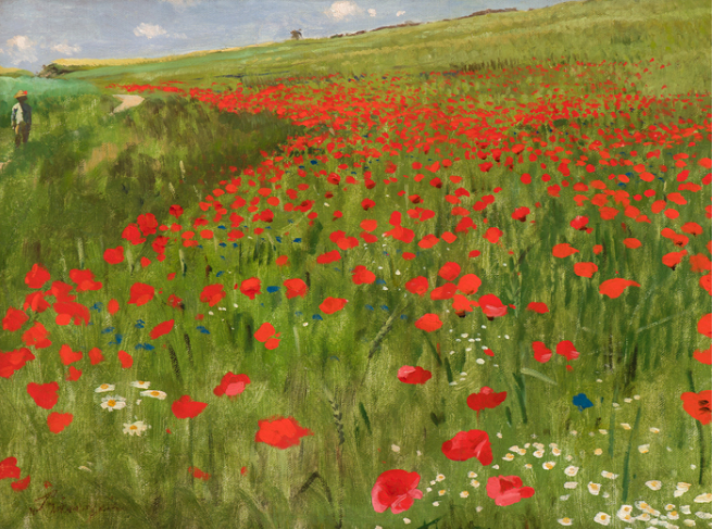 "Meadow with Poppies" by Pál Szinyei Merse