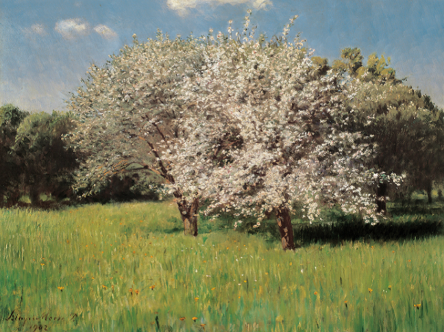"Apple Trees in Blossom" by Pál Szinyei Merse