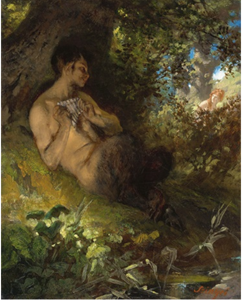 "At the Fount (Faun with Nymph)" by 
Pal Szinyei Merse