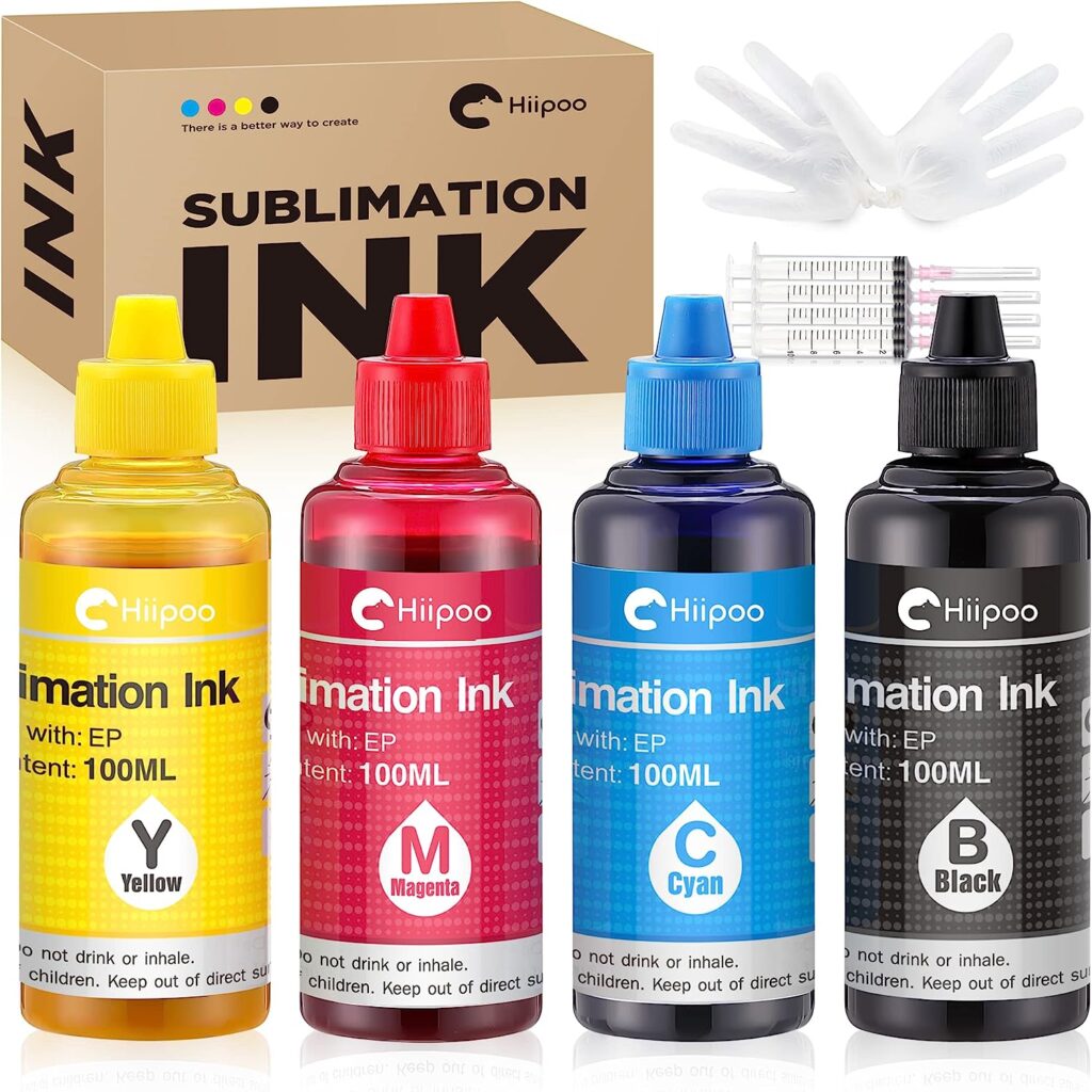 Encre de sublimation Hiipoo pour les imprimantes à jet d’encre EcoTank Supertank ET-2803 ET-2800 ET-2850 ET-2720