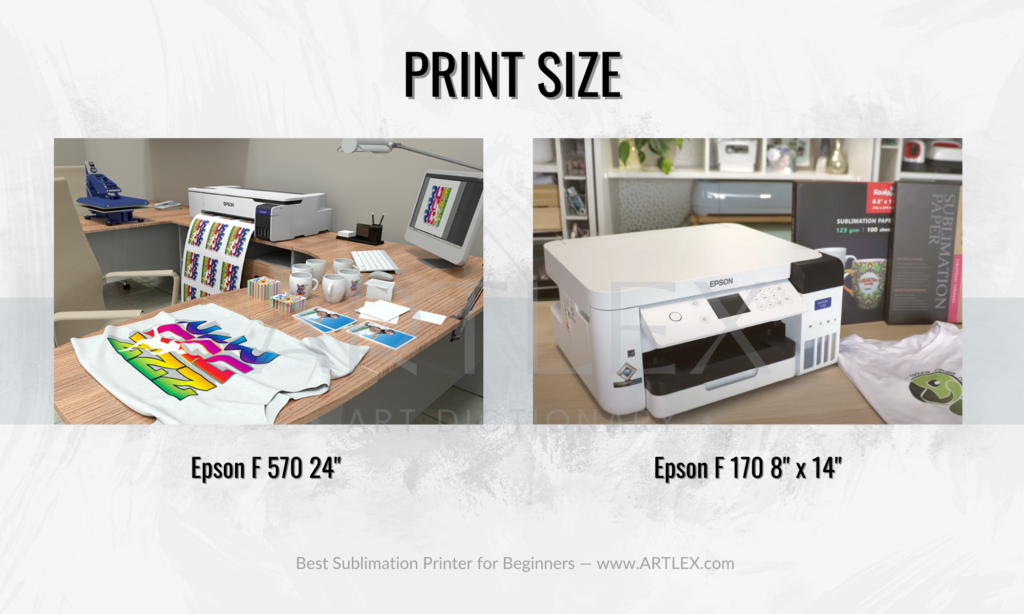 sublimation printer print size