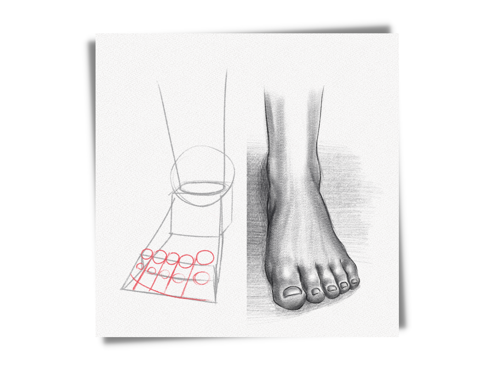 how to draw feet 