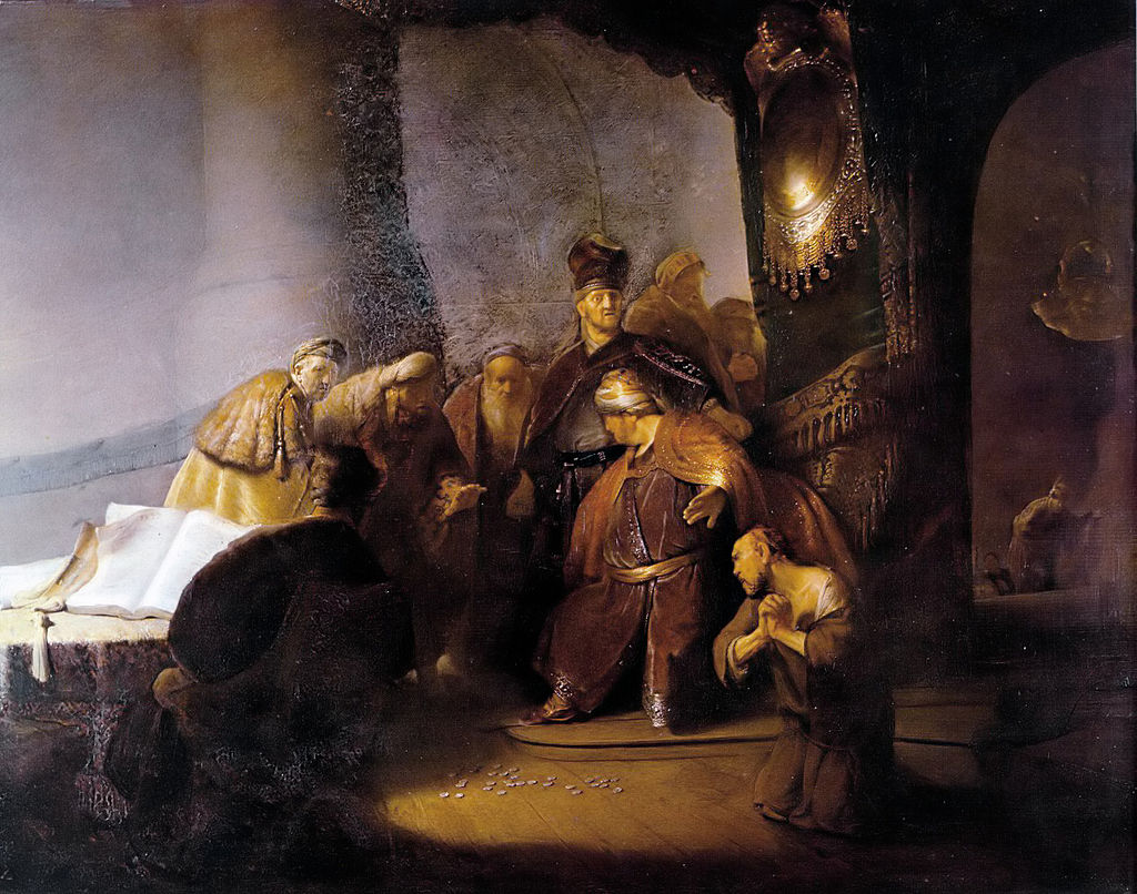 Judas Repentant, Returning The Pieces Of Silver By Rembrandt - 1629