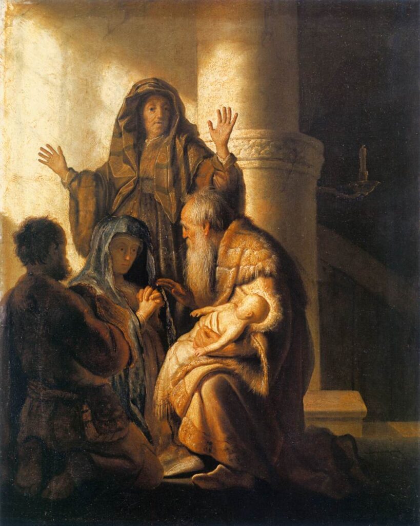 Simeon In The Temple By Rembrandt - C. 1628