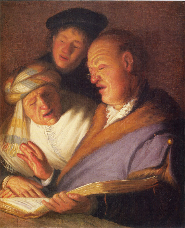 The Three Singers (Hearing) By Rembrandt - C. 1624