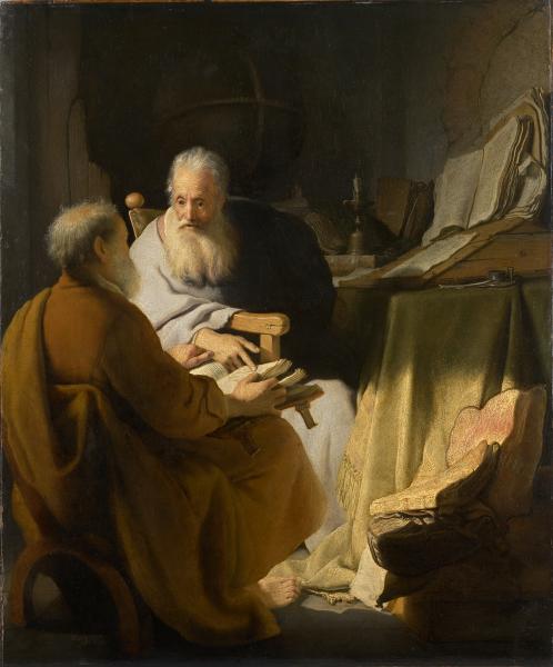 Two Old Men Disputing (St. Peter And St. Paul) By Rembrandt - 1628