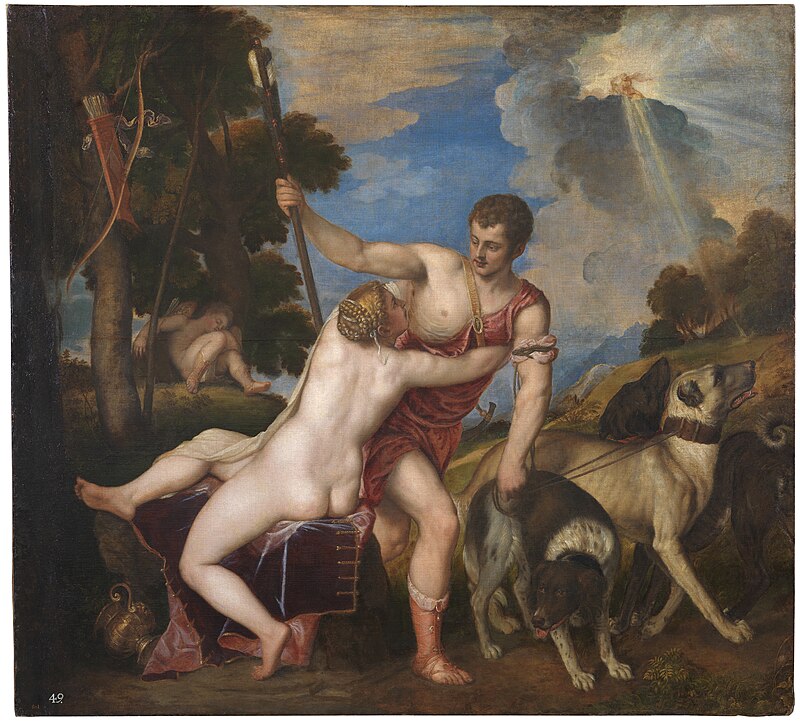 Venus And Adonis by Titian